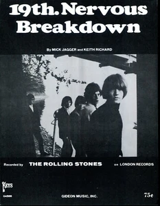 Rolling Stones - 19th Nervous Breakdown : original USA Sheet Music 1966 - Bild 1 von 1
