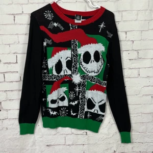 Disney Nightmare Before Christmas Sweater Girls Large L Jack Holiday Multicolor - Picture 1 of 9