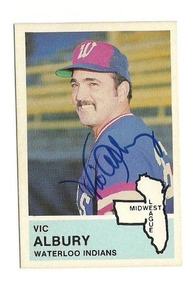 Vic Albury 1982 Waterloo Indians signed auto autographed card  - Image 1 of 1