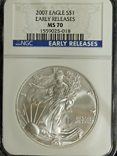 2007 Silver Eagle NGC MS-70 EARLY RELEASES