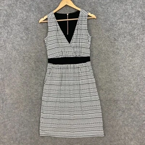 Esprit Womens Dress Size XS Sheath Sleeveless V-Neck Zip Lined Black White 42933 - Picture 1 of 12