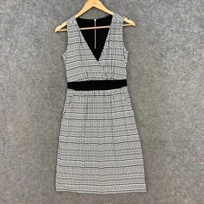 Esprit Womens Dress Size XS Sheath Sleeveless V-Neck Zip Lined Black White 42933 - Image 1 of 4