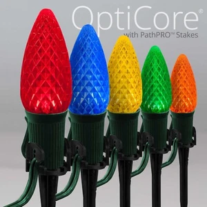 OptiCore C9 LED Christmas Pathway Lights Outdoor Yard Walkway Driveway Markers - Picture 1 of 30