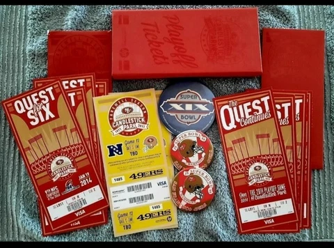 San Francisco 49ers MEMORABILIA BUNDLE Farewell Season Tickets Super Bowl NFL Cover