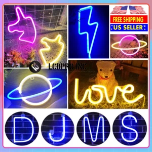 LED Neon Sign Lights Bedroom Night Light Lamp Kids Room Home Wall Art Decor Gift - Picture 1 of 82