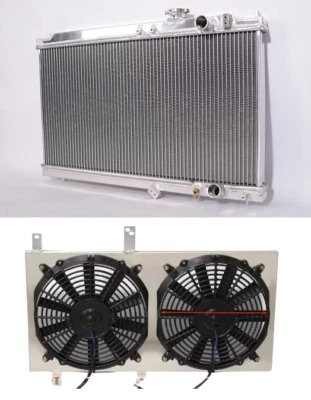Radiador de aluminio 2 filas + cubierta para Acura Integra 1,8 l L4 manual 1994-2001 Foto 1 de 4