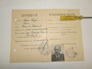Passierschein Gemeindeverwaltung Wien 1945 - Picture 1 of 2