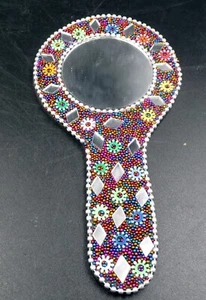 Miroir de sac oriental perles et paillettes artisanat Maroc - Imagen 1 de 1
