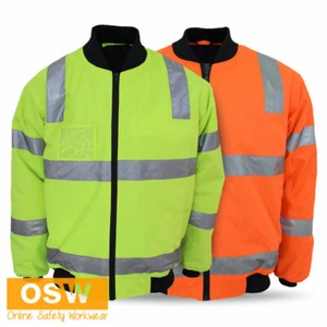 Hi Vis Hoop Pattern Flying Concealed Hood Jacket Waterproof Biomotion Tape 3769 - Picture 1 of 4
