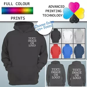 CUSTOM PRINT Hoodie Personalised Logo / Text Unisex Workwear Event Jumper Tops - Picture 1 of 10