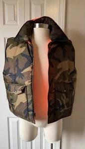 Vtg Winchester Conceal Trebark Camo Blaze Orange Reversible Hunting Vest 2XL - Picture 1 of 10