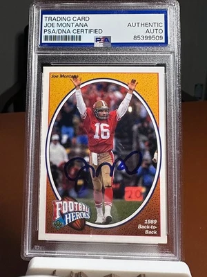 Joe Montana Signed 1991 Upper Deck Heroes Trading Card #7 PSA/DNA Cert Auto - Image 1 of 2