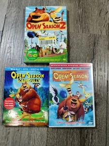 Family Movie Lot Open Season Trilogy DVD/Blu-ray Widescreen 3-Movie Set - Imagen 1 de 2