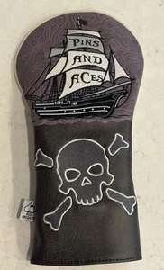 Pins und Asse Kopfbedeckung Fahrer Leder Piratenschiff Totenkopf & gekreuzte Knochen, Karte - Bild 1 von 6