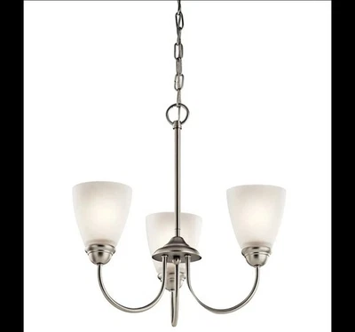 Kichler 43637 Nickel Jolie Chandelier With 3-Lights - 18 Inches Wide - Image 1 of 4