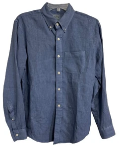Abercrombie & Fitch 100% Linen Button Down Long Sleeve Shirt Sz Small - Picture 1 of 8