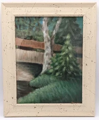 Hermosa Pintura de Paisaje Estilo Impresionista Artista Estudio Firmado Enmarcado Foto 1 de 4