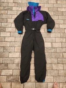 Vintage Columbia Ski Suit Womens Small Vented Snowsuit Bib 80s 90s - Picture 1 of 8
