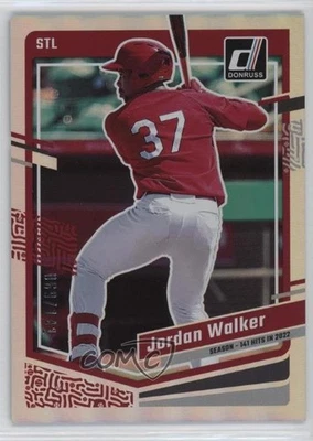 2023 Panini Donruss Season Stat Line /141 Jordan Walker #114 Rookie RC - Image 1 of 2