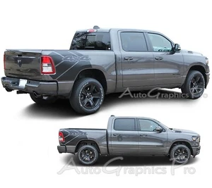 REB SIDES for 2019-2024 Dodge Ram Rebel Side Bed Decals Stripe Vinyl Graphic Kit - Picture 1 of 11