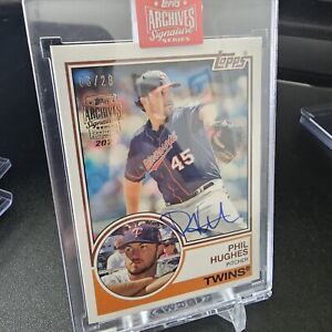 2023 Topps Archives - Phil Hughes - ON CARD ENCASED AUTOGRAPH /28 - Twins