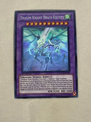 Yu-Gi-Oh! First Edition Ghost Rare Dragon Knight Draco-Equiste DREV-EN038 - Image 1 of 2