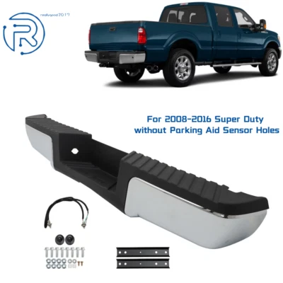 For 2008-2016 Ford F250 F350 F450 Super Duty Chrome Steel Rear Bumper Assembly - Image 1 of 4