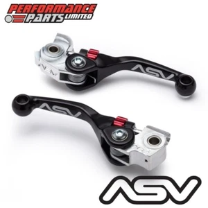 ASV F4 Short Black Adjustable Brake + Clutch Lever Set for Husqvarna FC250 2019 - Picture 1 of 8