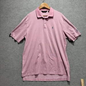 Polo Golf Ralph Lauren Mens XL Polo Shirt Short Sleeve Pink Stripe Pima Cotton - Picture 1 of 12