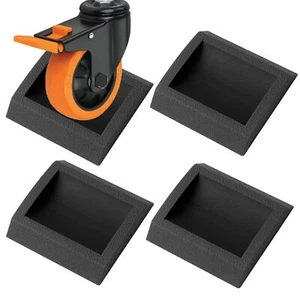Bed Stoppers Furniture Stopper 4 Pack Wheel Caster Cups Premium Solid Rubber - Picture 1 of 7