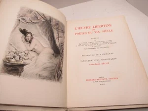 L'OEUVRE LIBERTINE POETES XIXEME 1951 Illustré P.E. BECAT 1050 EX. GLATIGNY HUGO - Picture 1 of 8