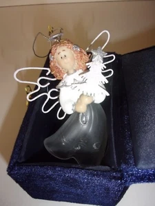 Frosted Acrylic Angel with Christmas Tree Ornament - Picture 1 of 7