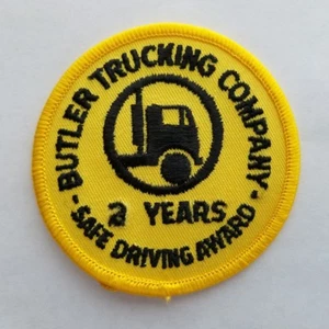 Vintage Patch BUTLER TRUCKING Company SAFE DRIVING AWARD 2 YEARS - Picture 1 of 3