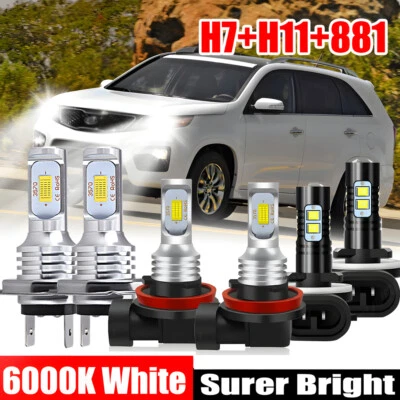 For Kia Sorento 2011-2015 2016 Combo LED Headlight High Low Beam Fog Light Bulb - Image 1 of 4