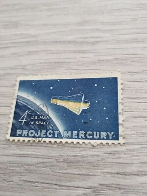 1962 4c Project Mercury US Stamp Used #1193 Outer Space NASA - Image 1 of 2