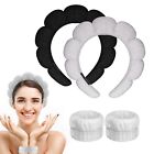 4Pcs Spa Headband For Washing Face,Terry Cloth Thick Padded Sponge Makeup Hea...