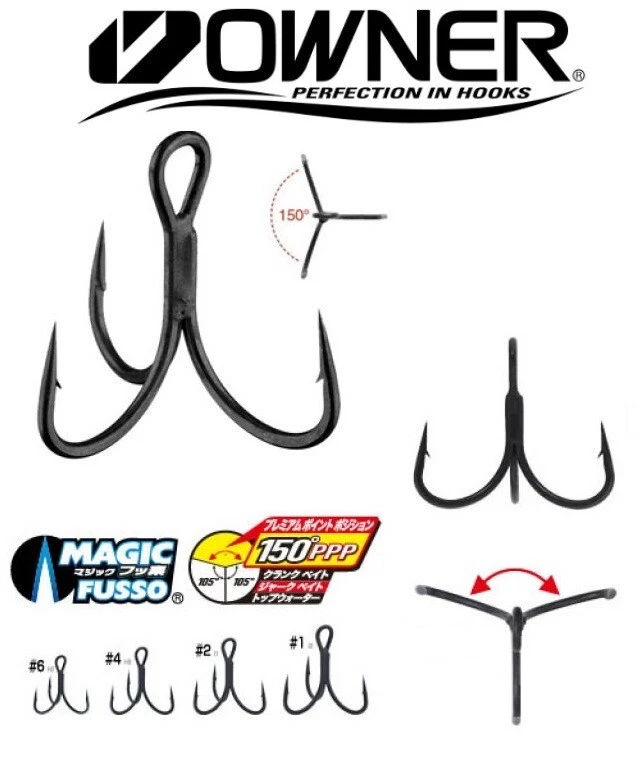 Owner Stinger Treble Short Shank STY-35MF 150 deg PPP Hook 5635 - Choose Size