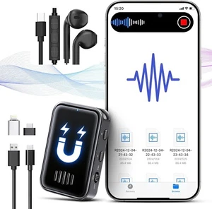 128G Magnetic Voice Recorder,Voice Recorder with Playback,Portable Digital Audio - Picture 1 of 8