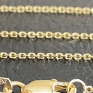 Collar de cadena de cuerda de oro amarillo liso de 1,2 mm de 14 k - langosta ajustable de 16""-18 - Imagen 1 de 15