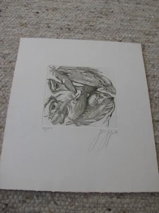 Günter Grass 1927 2015 Radierung Selbsporträt mit Federn 1974 23 / 150 (E 145 ) - Bild 1 von 7