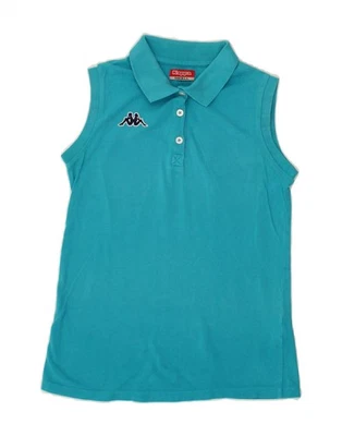 KAPPA Womens Sleeveless Polo Shirt UK 10 Small Turquoise Cotton AS05 - Image 1 of 3