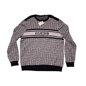 Nuevo suéter de manga larga Guess Palmer para hombre con logotipo gris/negro talla XL - Imagen 1 de 9