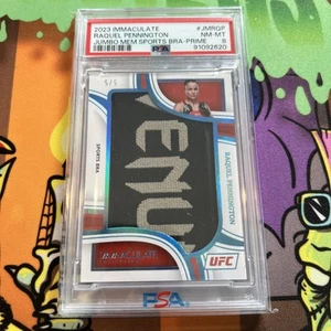2023 Panini Immaculate UFC Raquel Pennington Jumbo Mem Prime SPORTS BRA 5/5 PSA8 - Picture 1 of 2