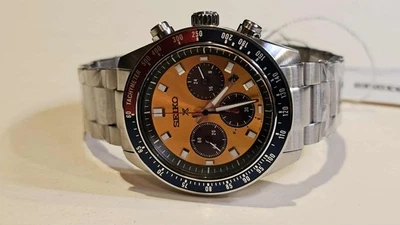 Seiko Prospex Speedtimer Pogue 41.4mm Solar Orange Dial Watch SSC947P1 - Image 1 of 4