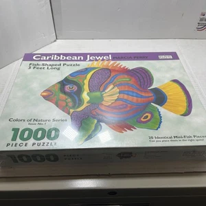 1000 piece Fish Shaped Puzzle Spilsbury Puzzle Co. Caribbean Jewel Marcia Perry - Picture 1 of 4