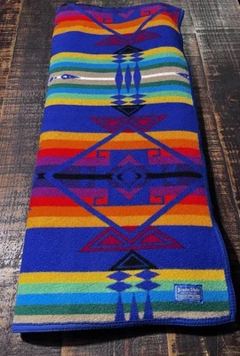 Pendleton Beaver State Vintage Chief Joseph Wool Blanket Southwest Blue 72X60 ** - Image 1 of 4