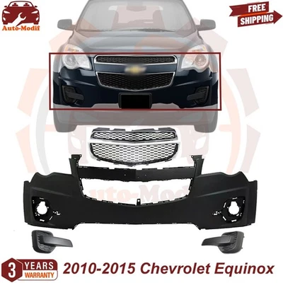 Front Bumper Cover Primed & Fog Light Cover Kit For 2010-2015 Chevrolet Equinox Foto 1 de 4