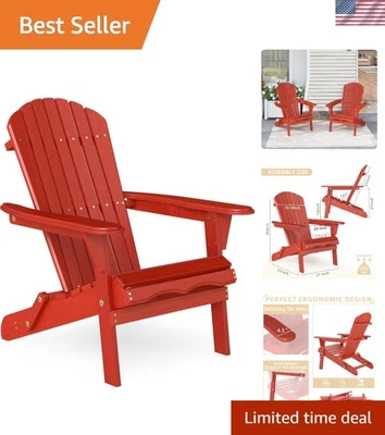 Silla clásica roja Adirondack - Plegable y media premontada para uso en exteriores Foto 1 de 4