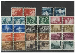 Croatia 1941 Pictorials Set/14 Stamps Tete-Beche in Pairs Scott 30a/47a MUH 11-2