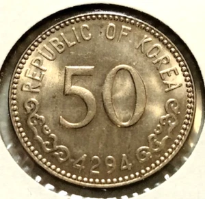 1961  South Korea  50  Hwan Coin - KM# 2 - Sharp Details   - (IN#14248) - Picture 1 of 4